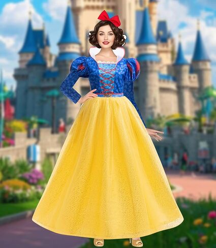 فستان الأميرة للسيدات للهالوين للبالغين مع عصابة رأس لحفلات أعياد الميلاد والهالوين فستان فاخر من التول in Kuwait