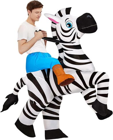 Inflatable Zebra Costume Blow Up Animal Costume Horse Suit for Party Parade Cosplay Halloween Suit in Kuwait