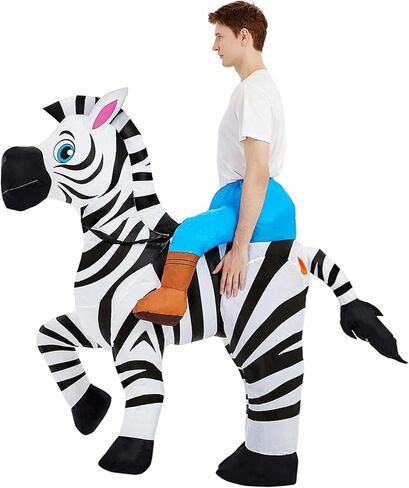 Inflatable Zebra Costume Blow Up Animal Costume Horse Suit for Party Parade Cosplay Halloween Suit in Kuwait