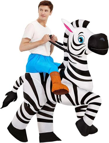 Inflatable Zebra Costume Blow Up Animal Costume Horse Suit for Party Parade Cosplay Halloween Suit in Kuwait