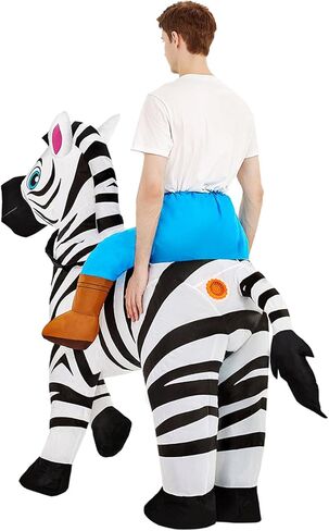 Inflatable Zebra Costume Blow Up Animal Costume Horse Suit for Party Parade Cosplay Halloween Suit in Kuwait