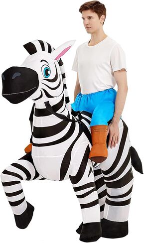 Inflatable Zebra Costume Blow Up Animal Costume Horse Suit for Party Parade Cosplay Halloween Suit in Kuwait