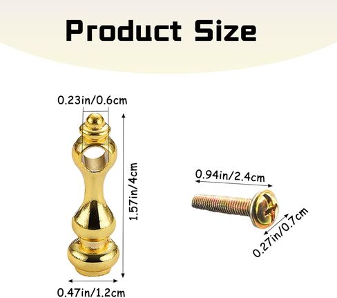 12 Pcs Golden Furniture Spindles for Glass Railing, Cabinets Metal Gallery Spindles, Railing Post Connector Cap for Furniture, Cabinets, Bar Carts, and Display Racks in Kuwait