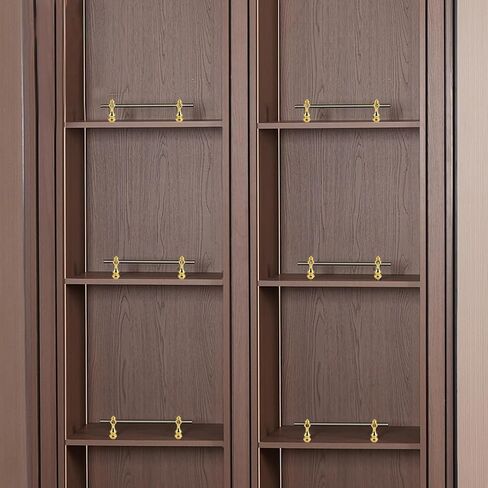 12 Pcs Golden Furniture Spindles for Glass Railing, Cabinets Metal Gallery Spindles, Railing Post Connector Cap for Furniture, Cabinets, Bar Carts, and Display Racks in Kuwait