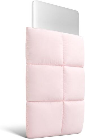Comfyable Puffy Laptop Sleeve 15 Inch 16 Inch with Electronics Organizer Travel Case, Light Pink in Kuwait