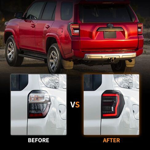 VLAND LED Smoked Tail Lights Assembly For Toyota 4Runner 2010-2022 5th Gen，w/Sequential Turn Signal & Start Up Animation Brake Reverse Lights Replacement,Passenger and Driver Side in Saudi Arabia