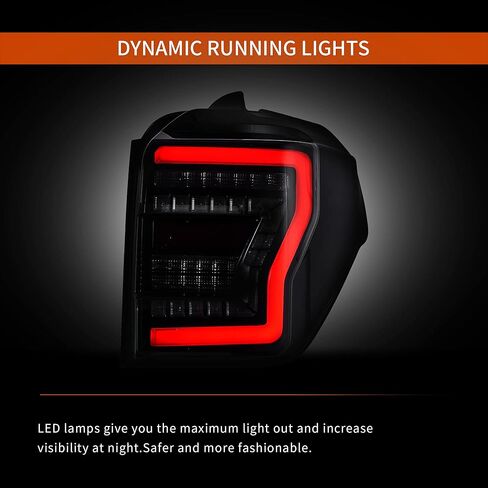 VLAND LED Smoked Tail Lights Assembly For Toyota 4Runner 2010-2022 5th Gen，w/Sequential Turn Signal & Start Up Animation Brake Reverse Lights Replacement,Passenger and Driver Side in Saudi Arabia