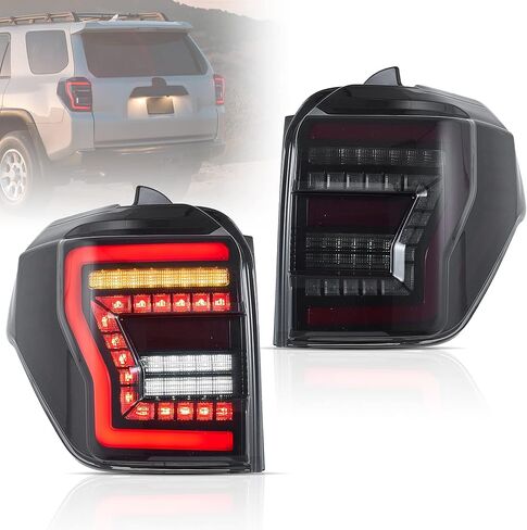 VLAND LED Smoked Tail Lights Assembly For Toyota 4Runner 2010-2022 5th Gen，w/Sequential Turn Signal & Start Up Animation Brake Reverse Lights Replacement,Passenger and Driver Side in Saudi Arabia