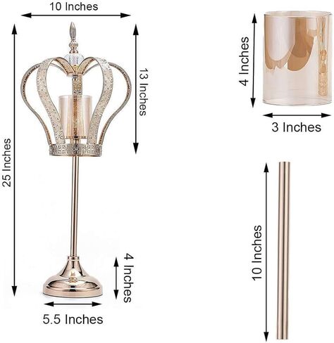 Efavormart 25" Crown Candle Holder Stand, Gold Metal Votive Holders for Weddings, Birthday, Party, Home, Garden, Table Centerpieces Decorations, Anniversary Celebrations in Kuwait