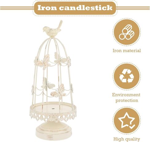 BESPORTBLE Vintage Bird Cage Shape Iron Candlestick Creative Wedding Party Decor Elegant Desktop Adornment for Indoor Outdoor Centerpieces in Saudi Arabia