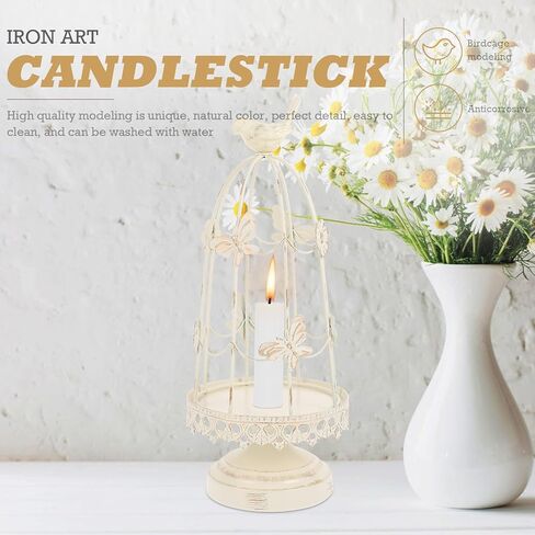 BESPORTBLE Vintage Bird Cage Shape Iron Candlestick Creative Wedding Party Decor Elegant Desktop Adornment for Indoor Outdoor Centerpieces in Saudi Arabia