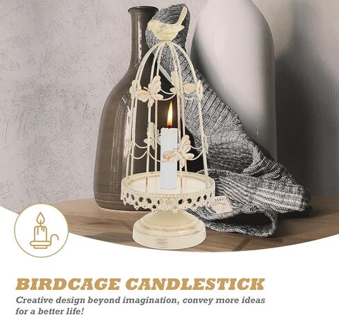 BESPORTBLE Vintage Bird Cage Shape Iron Candlestick Creative Wedding Party Decor Elegant Desktop Adornment for Indoor Outdoor Centerpieces in Saudi Arabia