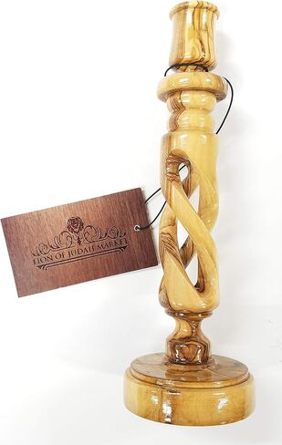 LION OF JUDAH MARKET Hand carved Bethlehem Olive Wood Candlesticks Candle Holders (6 inches) in Kuwait