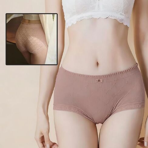 6 Pack Women Mid Rise Underwear Soft Stretch Briefs Seamless Edge Full Coverage Panties Breathable for Daily Wear in Saudi Arabia