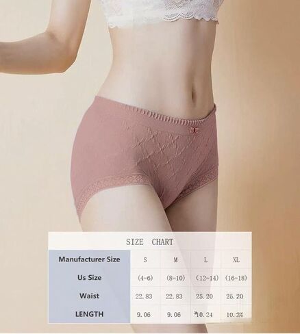 6 Pack Women Mid Rise Underwear Soft Stretch Briefs Seamless Edge Full Coverage Panties Breathable for Daily Wear in Saudi Arabia