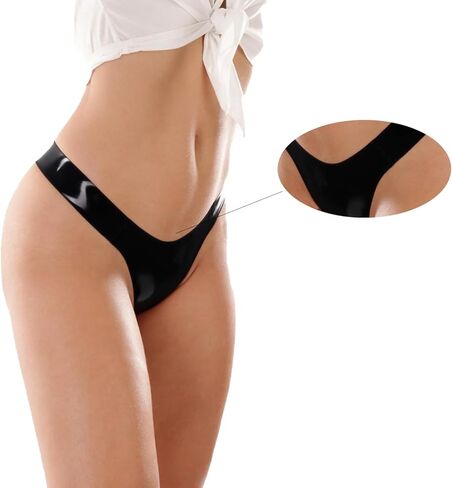 IOKUKI سروال مطاطي من اللاتكس بخصر منخفض للنساء، شورت مصنوع يدويًا من اللاتكس على شكل حرف G مصنوع يدويًا للحفلات in Kuwait