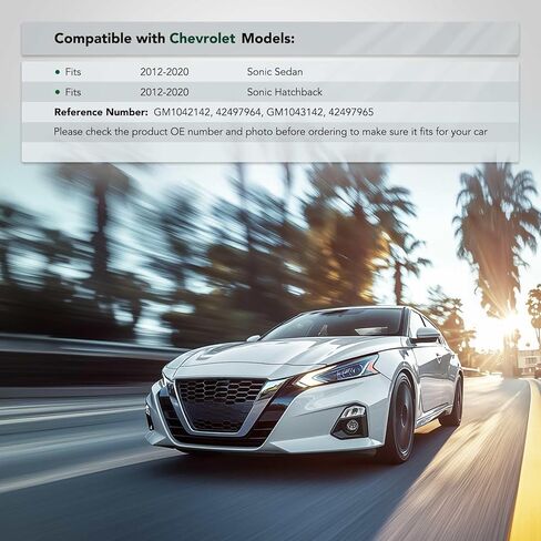 YHTAUTO للسائق الأمامي والركاب المصد الخارجي متوافق مع شيفروليه سونيك 2012-2020 سيدان/هاتشباك للسائق وأقواس مصد بلاستيكية جانبية للركاب، قطعتان in Saudi Arabia