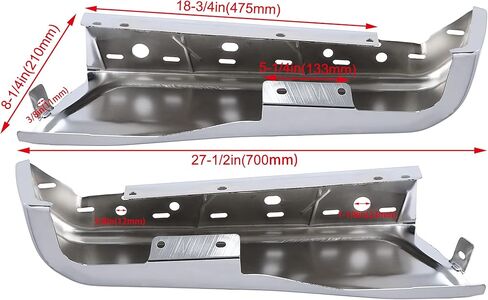غطاء أغطية نهاية المصد الخلفي من ECOTRIC متوافق مع استبدال Ford F150 2015-2020 لـ FO1102380 W/O فتحات مستشعر بارك كروم فولاذ يسار ويمين in Saudi Arabia
