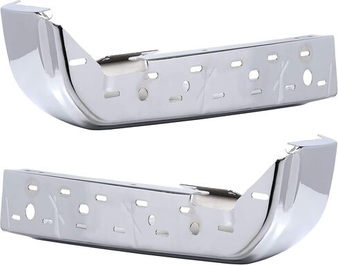 غطاء أغطية نهاية المصد الخلفي من ECOTRIC متوافق مع استبدال Ford F150 2015-2020 لـ FO1102380 W/O فتحات مستشعر بارك كروم فولاذ يسار ويمين in Saudi Arabia
