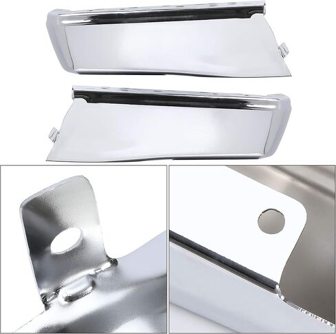 غطاء أغطية نهاية المصد الخلفي من ECOTRIC متوافق مع استبدال Ford F150 2015-2020 لـ FO1102380 W/O فتحات مستشعر بارك كروم فولاذ يسار ويمين in Saudi Arabia