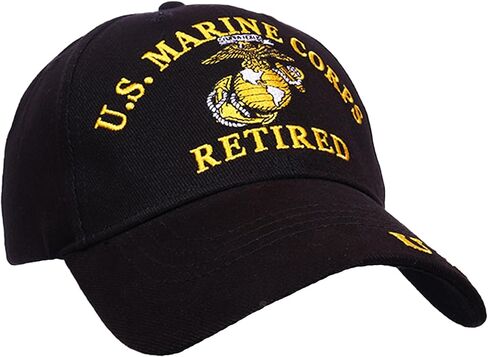 United States Marine Corps Retired Cap – Officially Licensed, 100% Cotton, Black with Adjustable Durable & Comfortable Outdoor Hat for Veterans | Ideal for Hiking, Fishing & Everyday Wear in Saudi Arabia