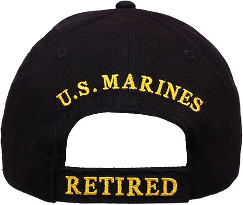 United States Marine Corps Retired Cap – Officially Licensed, 100% Cotton, Black with Adjustable Durable & Comfortable Outdoor Hat for Veterans | Ideal for Hiking, Fishing & Everyday Wear in Saudi Arabia