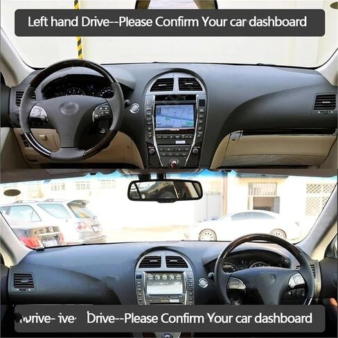 حصيرة غطاء لوحة القيادة لسيارة Lexus ES ES350 ES240 350 2007 XV40 2008 2009 2010 2011 2012 غطاء لوحة القيادة من جلد البولي يوريثان مضاد للانزلاق غطاء لوحة القيادة ظلة داشمات لحماية غطاء لوحة قيادة السيارة (الخط الأحمر) in Kuwait
