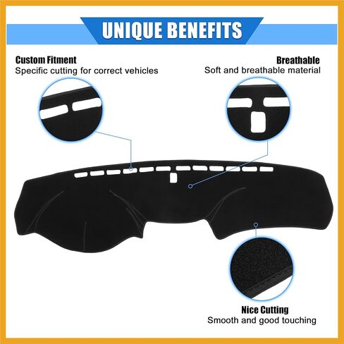 Car Dashboard Cover Compatible for Honda Accord 2008-2013, Protective Polyester Black Center Console Interior Trim Dash Cover Mat Pad Replacement in Saudi Arabia