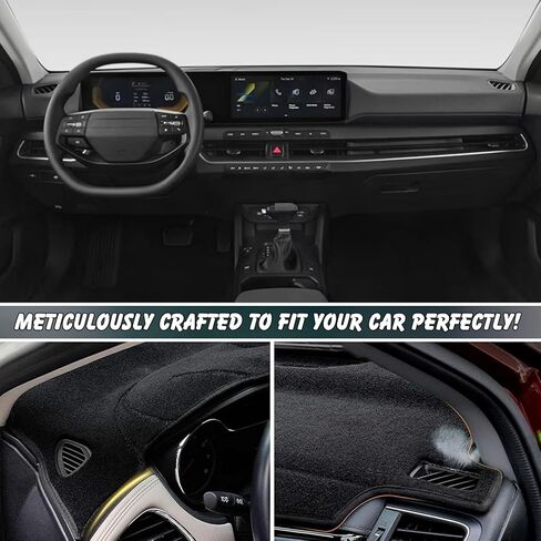 Non-Slip Dash Cover Dashboard Cover Mat Custom Fit Center Console Cover Sunshield Protector Pad Compatible with Kia K4 2025 2026 (Not for HUD) Accessories Pad (Black Trim) in Saudi Arabia