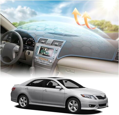 CARTIST Grey Dash Cover for 2007-2010 2011 Toyota Camry Dashboard Cover Accessories Premium Anti-Glare Sun Shade Camry Dash Mat Non-Slip&Airbag Safe Interior Protector in Saudi Arabia