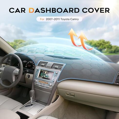 CARTIST Grey Dash Cover for 2007-2010 2011 Toyota Camry Dashboard Cover Accessories Premium Anti-Glare Sun Shade Camry Dash Mat Non-Slip&Airbag Safe Interior Protector in Saudi Arabia