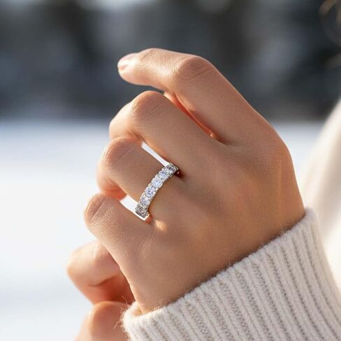 1pc Exquisite Elegant Single Row Zircon Ring Valentine's Day For Women Material Fine Ladies Jewelery in Saudi Arabia