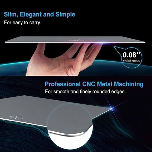 FOXXRAY PPM-22 Dual-Sided Aluminum Gaming Mouse Pad (9.45" x 7.87"), Hard Metal Mouse Mat with PU Leather, Non-Slip Design, Smooth & Precision Surface for All Mice in Saudi Arabia