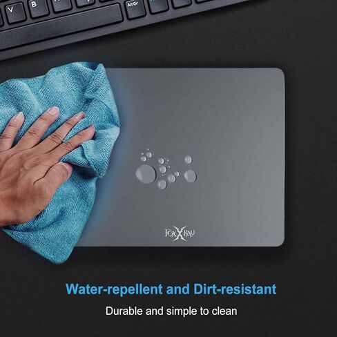 FOXXRAY PPM-22 Dual-Sided Aluminum Gaming Mouse Pad (9.45" x 7.87"), Hard Metal Mouse Mat with PU Leather, Non-Slip Design, Smooth & Precision Surface for All Mice in Saudi Arabia