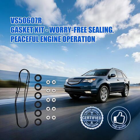 VS50607R Engine Valve Cover Gasket Set Compatible with Honda Accord Odyssey Pilot Ridgeline Acura TL MDX RL Saturn Vue - 3.0L 3.2L 3.5L 3.7L, Replace 12030-RJA-010 12341-RCA-A00 036-1708 in Kuwait