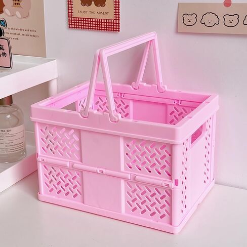 2 Layer Stack & Carry Box, Plastic Multipurpose Portable Storage Container Box Handled Organizer Storage Box for Organizing Stationery, Sewing, Art Craft-Pink in Saudi Arabia
