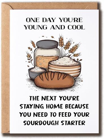 Sourdough Birthday Greeting Card - Bread Greeting Card - Bakery Bday Card - Gift For Daughter Son in Saudi Arabia