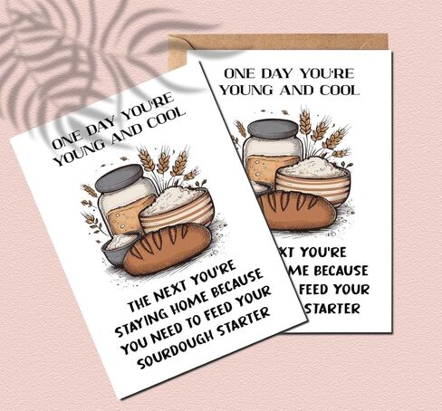 Sourdough Birthday Greeting Card - Bread Greeting Card - Bakery Bday Card - Gift For Daughter Son in Saudi Arabia
