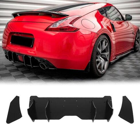 Rear Bumper Diffuser for Nissan 370Z Base 2009-2020 Glossy Black ABS Rear Diffuser Lower Spoiler Splitter Bumper Lip in Kuwait