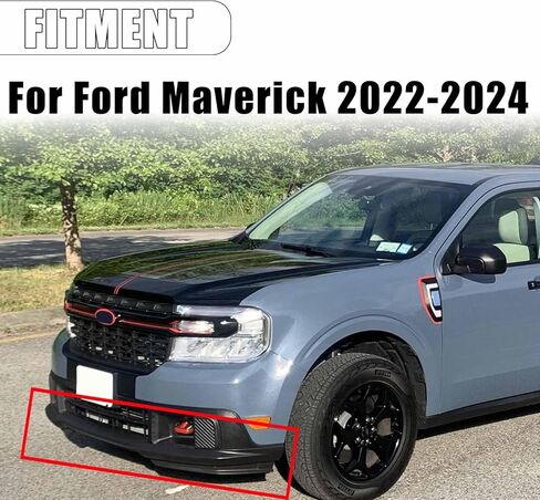 AD Style 3PCS الشفة الأمامية المصد لفورد مافريك 2022-2024 الجبهة الشفة الفاصل الذقن سد الهواء ABS البلاستيك (أسود لامع) in Kuwait