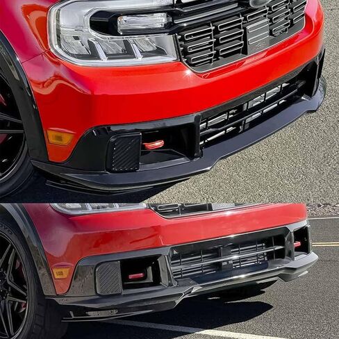 AD Style 3PCS الشفة الأمامية المصد لفورد مافريك 2022-2024 الجبهة الشفة الفاصل الذقن سد الهواء ABS البلاستيك (أسود لامع) in Kuwait