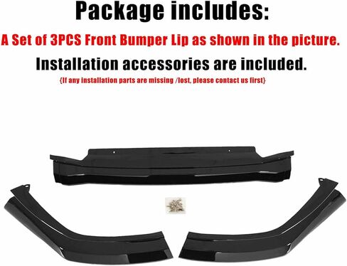 AD Style 3PCS الشفة الأمامية المصد لفورد مافريك 2022-2024 الجبهة الشفة الفاصل الذقن سد الهواء ABS البلاستيك (أسود لامع) in Kuwait