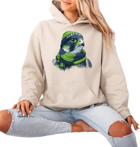 Seattle Football Mascot Sweatshirt | Cozy Unisex Crewneck Falcon Design | Game Day Pullover for Men and Women in Kuwait