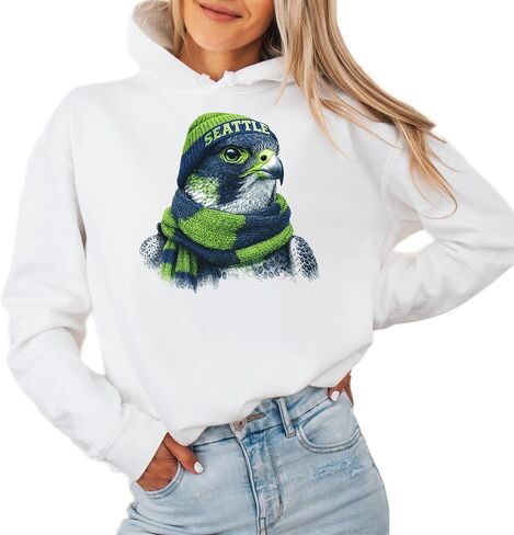 Seattle Football Mascot Sweatshirt | Cozy Unisex Crewneck Falcon Design | Game Day Pullover for Men and Women in Kuwait