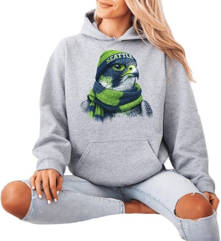 Seattle Football Mascot Sweatshirt | Cozy Unisex Crewneck Falcon Design | Game Day Pullover for Men and Women in Kuwait