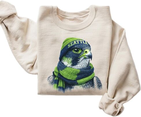 Seattle Football Mascot Sweatshirt | Cozy Unisex Crewneck Falcon Design | Game Day Pullover for Men and Women in Kuwait