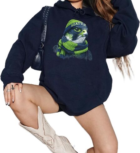Seattle Football Mascot Sweatshirt | Cozy Unisex Crewneck Falcon Design | Game Day Pullover for Men and Women in Kuwait