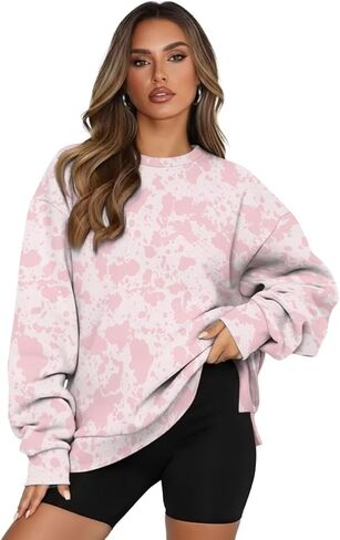 المرأة البلوز البلوز كم طويل عادية المتضخم البلوز القمم لينة Crewneck البلوز مع جيب دافئ in Kuwait