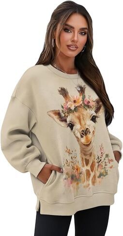 المرأة البلوز البلوز كم طويل عادية المتضخم البلوز القمم لينة Crewneck البلوز مع جيب دافئ in Kuwait