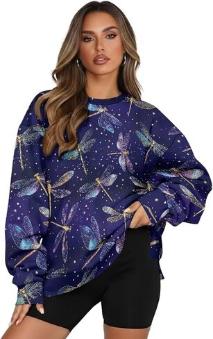 المرأة البلوز البلوز كم طويل عادية المتضخم البلوز القمم لينة Crewneck البلوز مع جيب دافئ in Kuwait